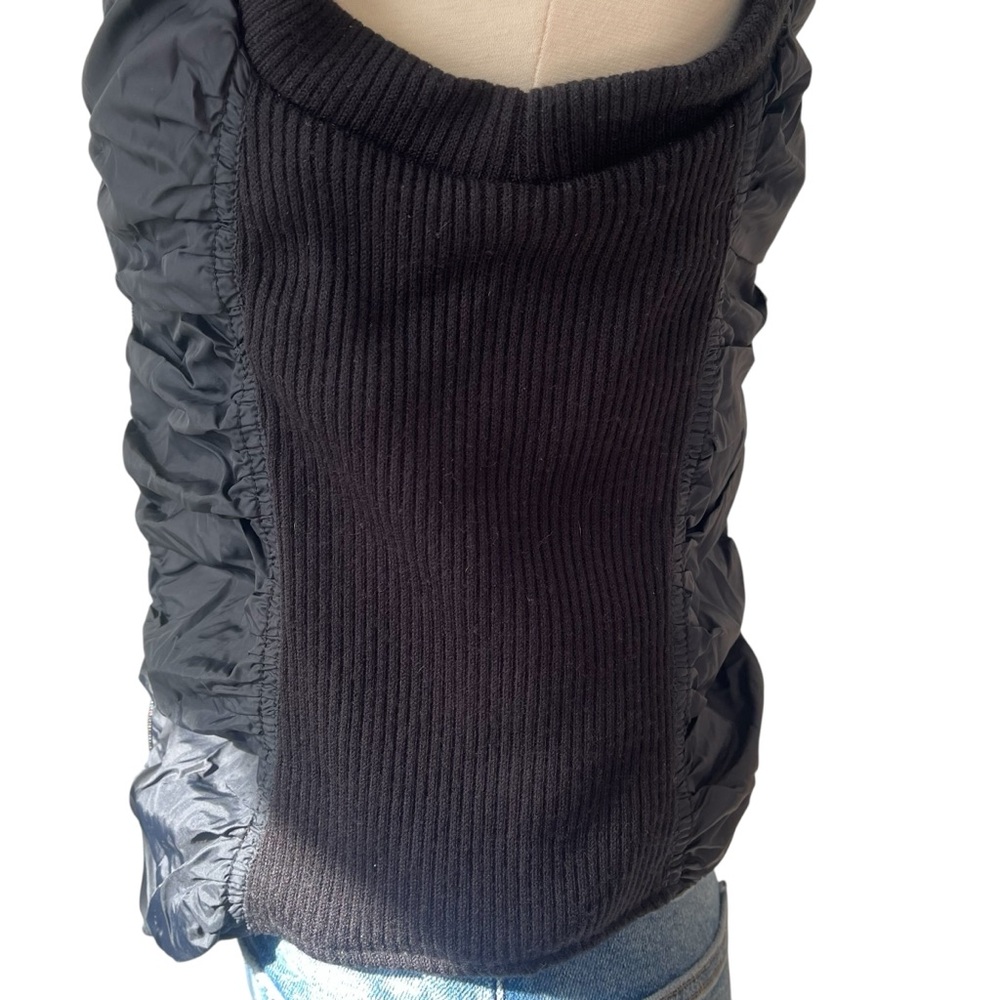 Free People shirred full zip insulated nylon vest black S - Picture 9 of 13